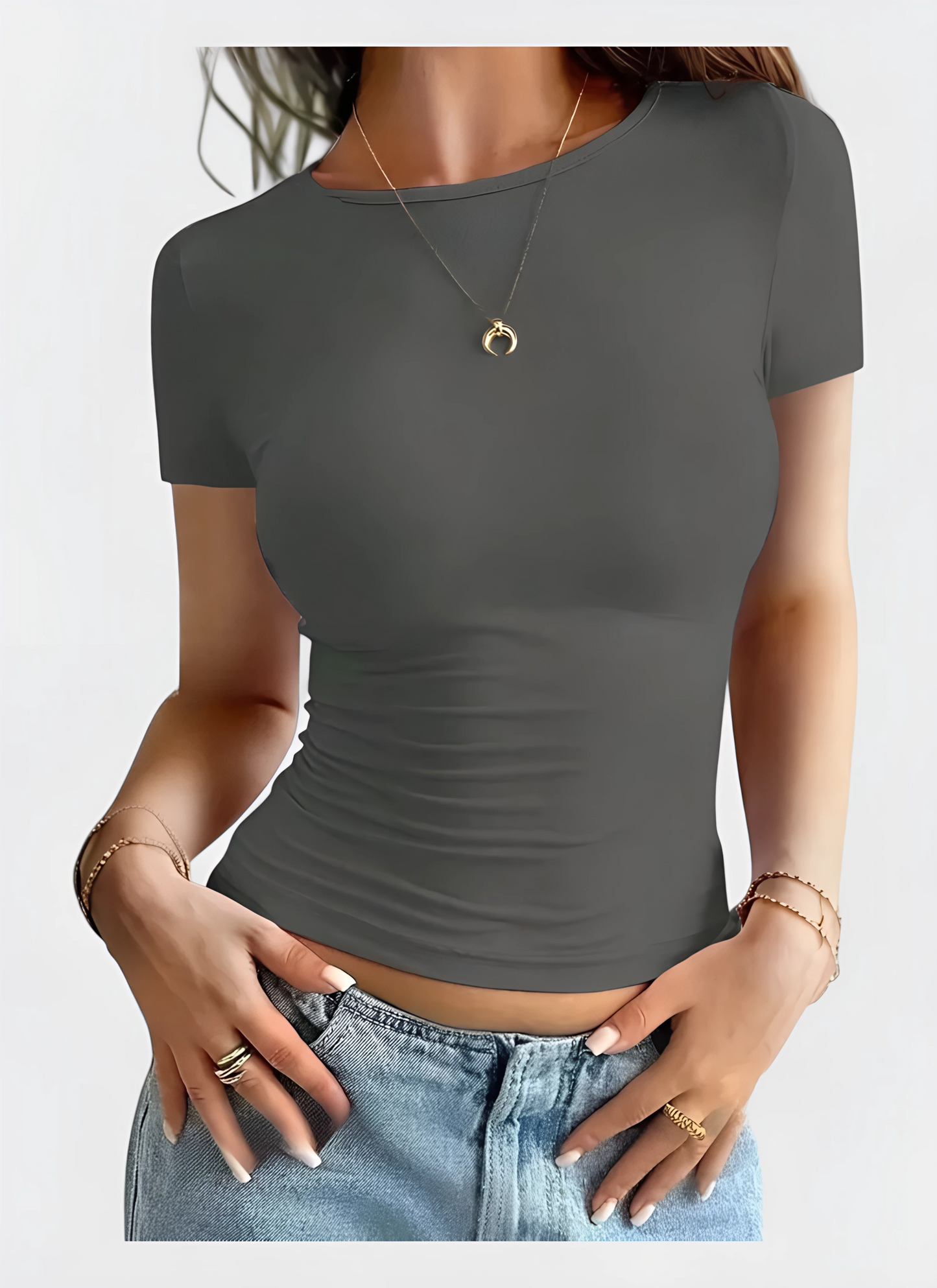 Saleni Basic Scoop Neck T-Shirt