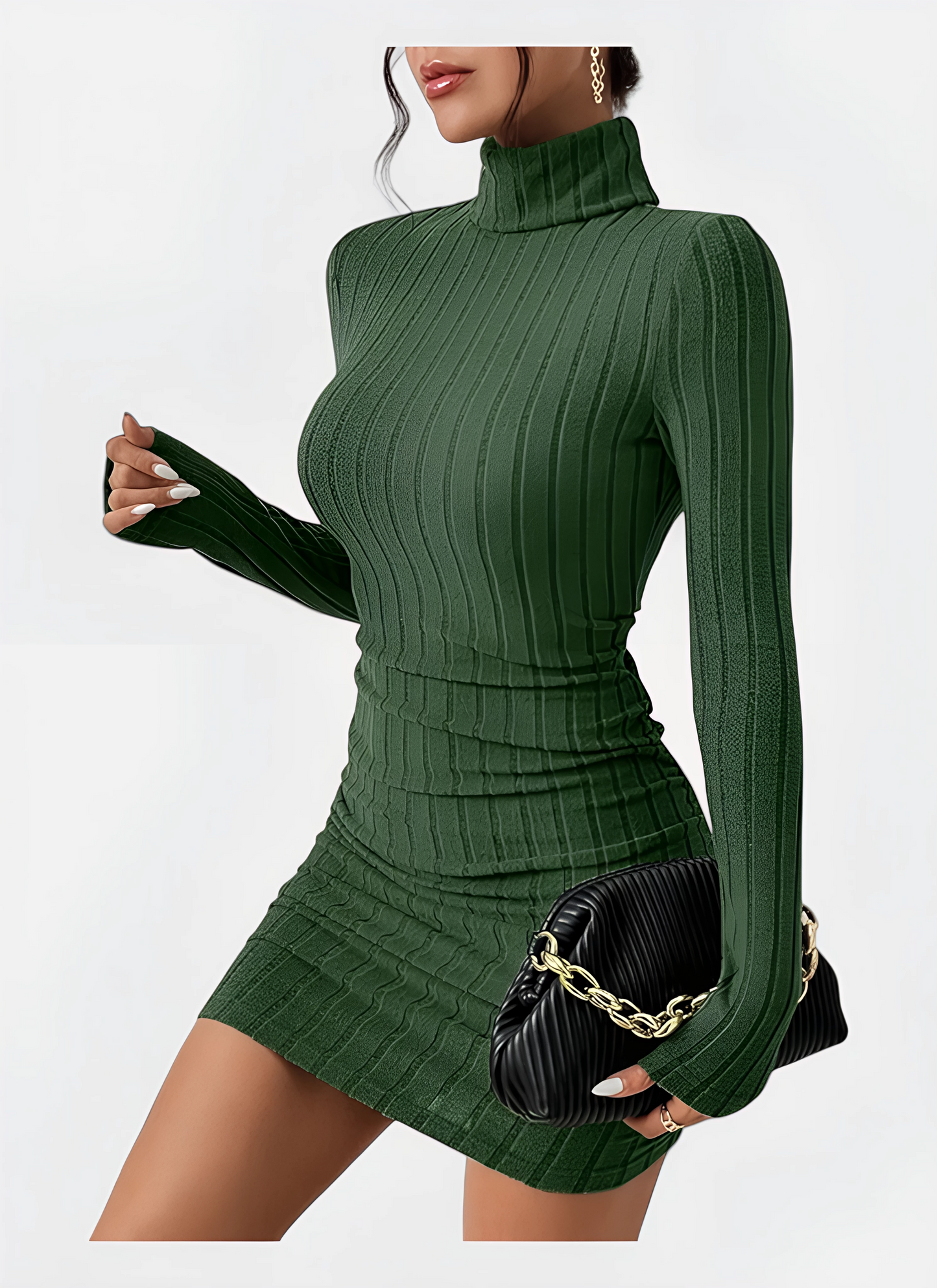 Evening Glow Turtleneck Dress