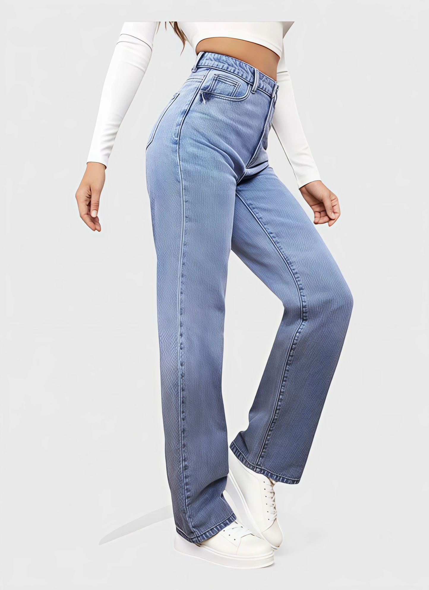 Saleni Wide-Leg Denim Jeans