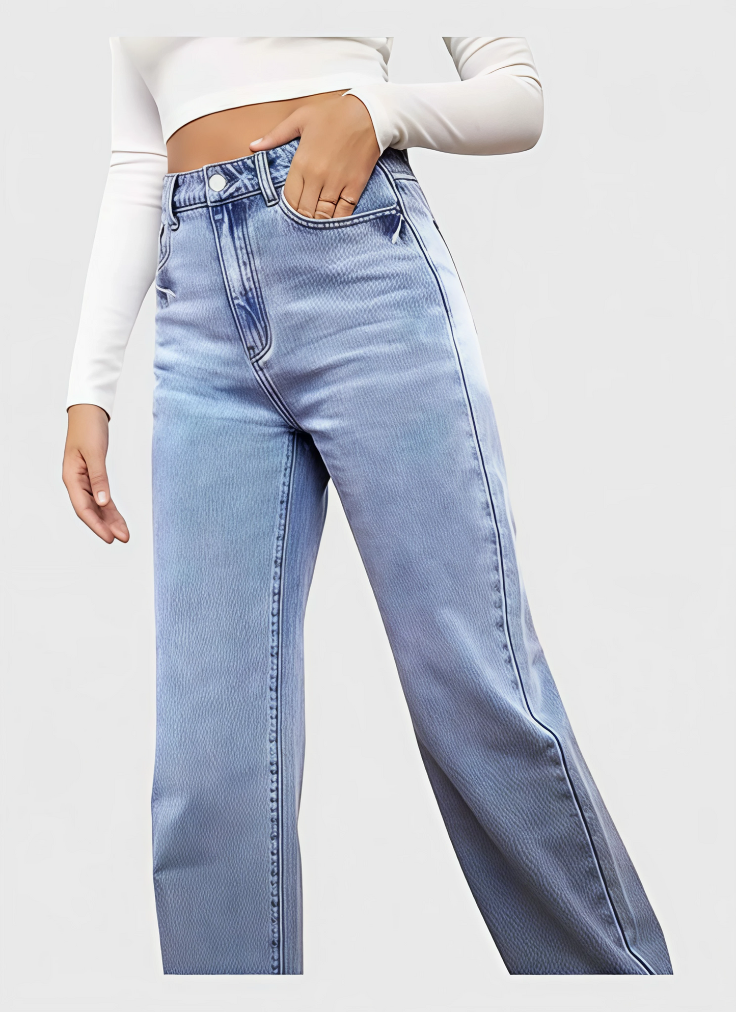 Saleni Wide-Leg Denim Jeans