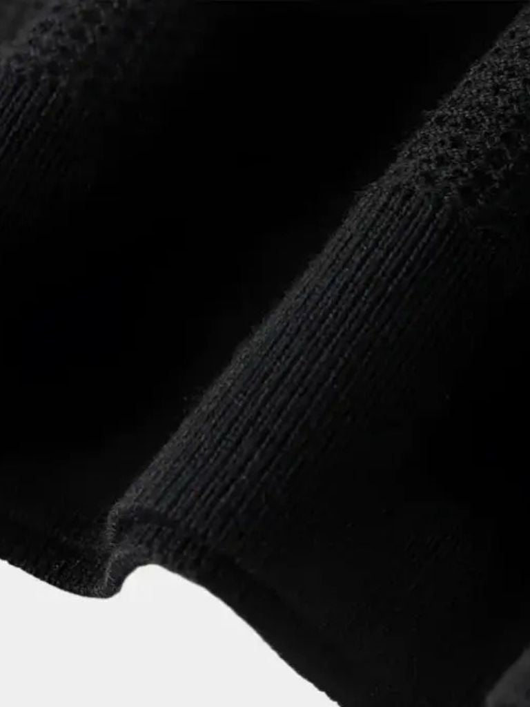 Casual Buttonless Knit Polo Shirt