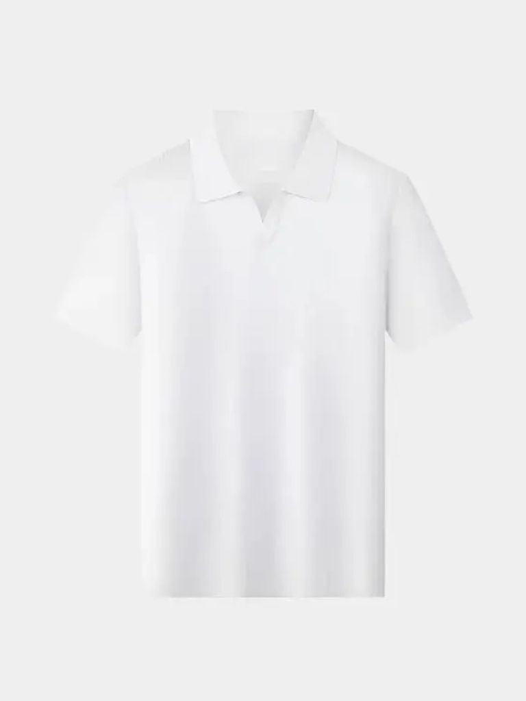 Casual Buttonless Knit Polo Shirt