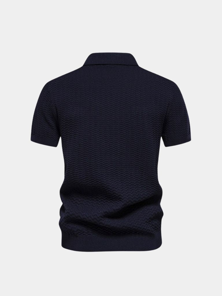 Classic Fit Quarter Zip Business Casual Short Sleeves Polo