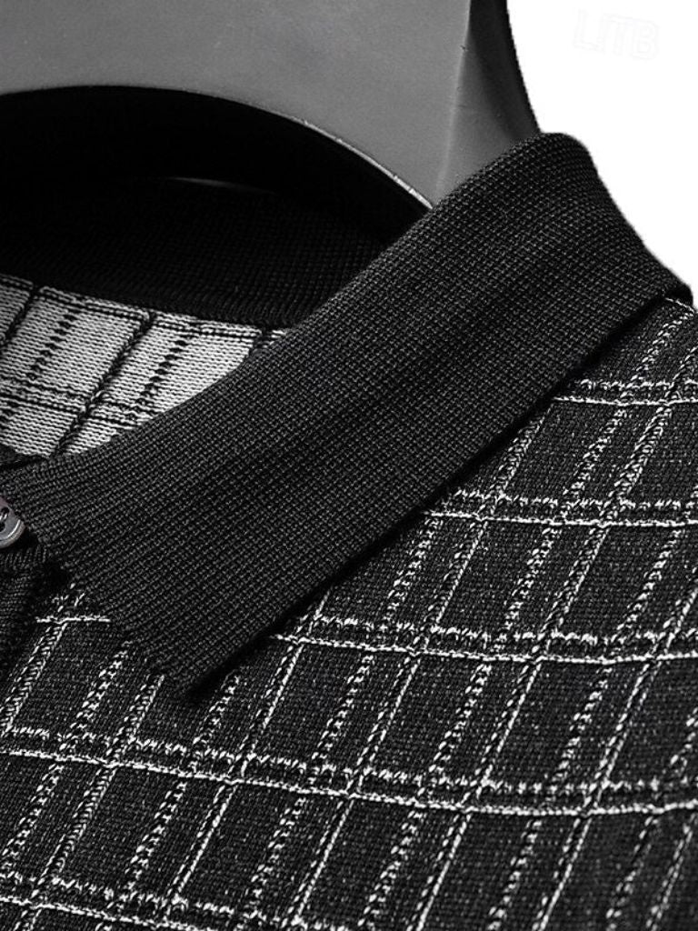 Classic Noir Knit Polo Shirt