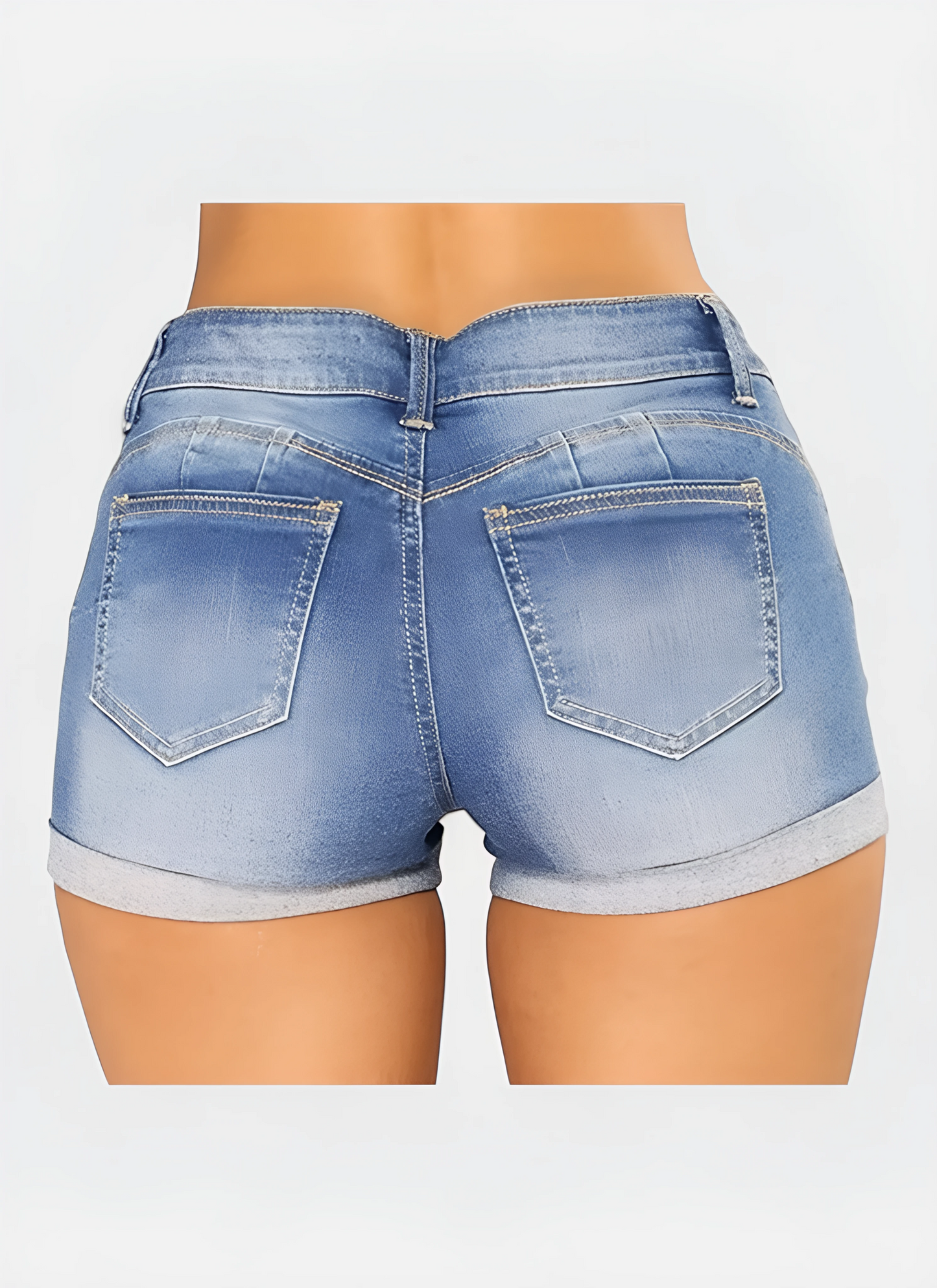 Saleni Mid Waist Denim Shorts