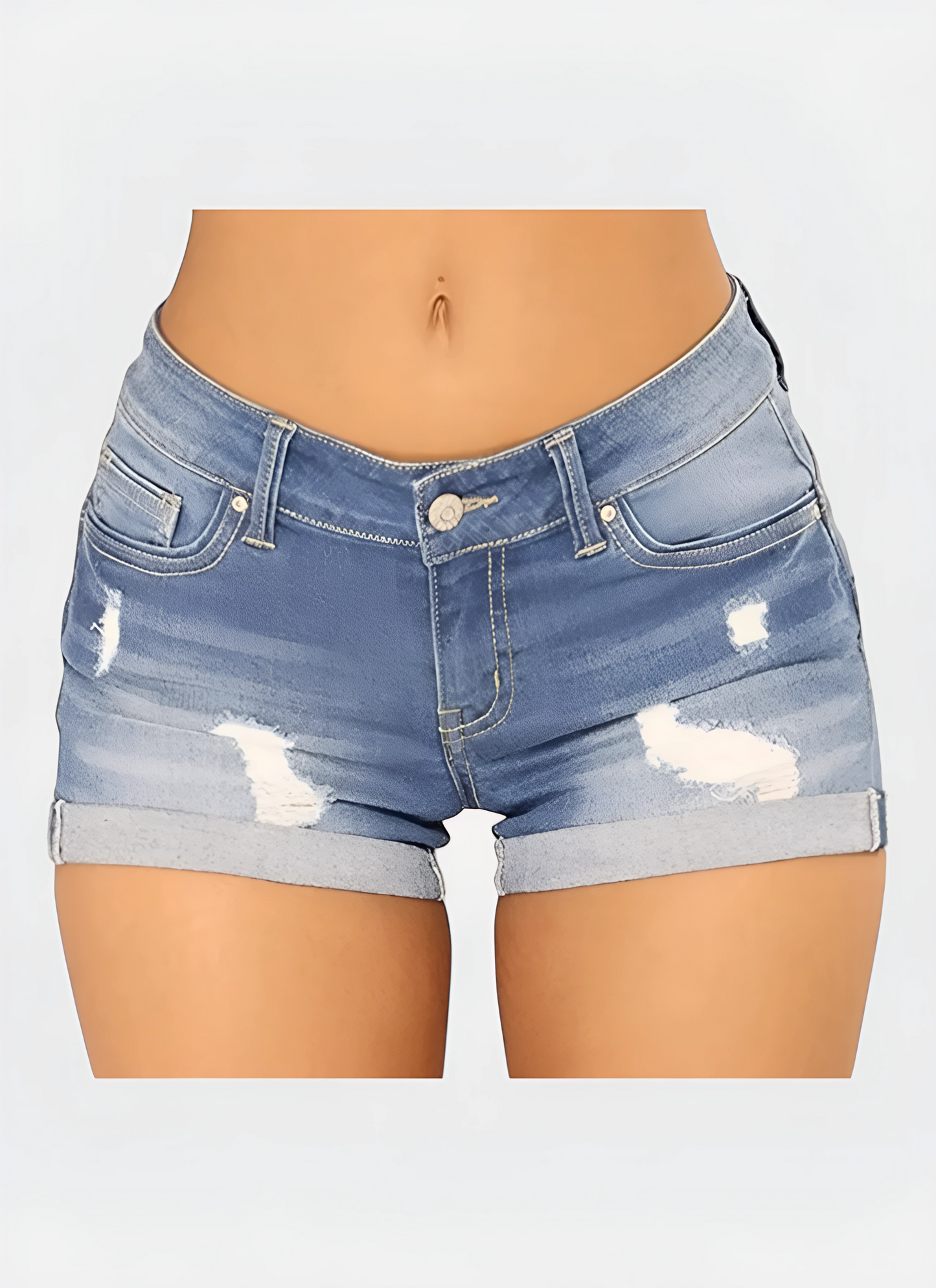 Saleni Mid Waist Denim Shorts