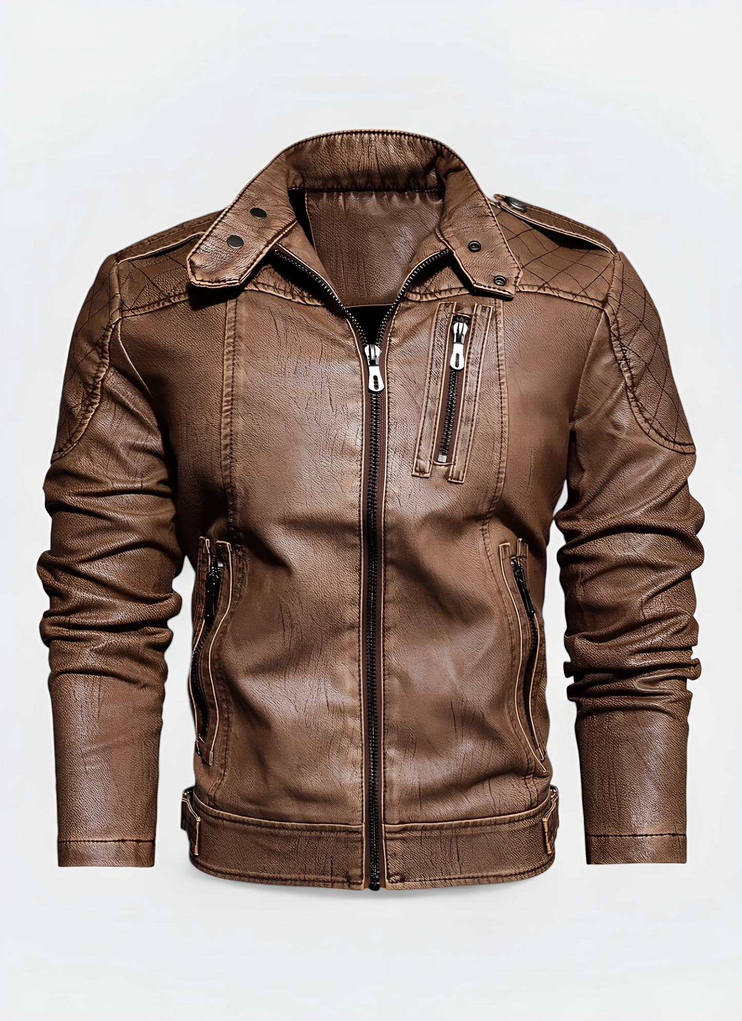 Saleni Nostalgic PU Leather Jacket