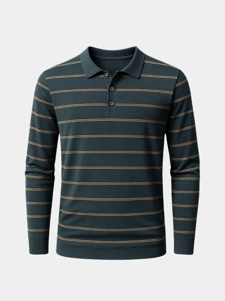 Navy Sunset Striped Polo