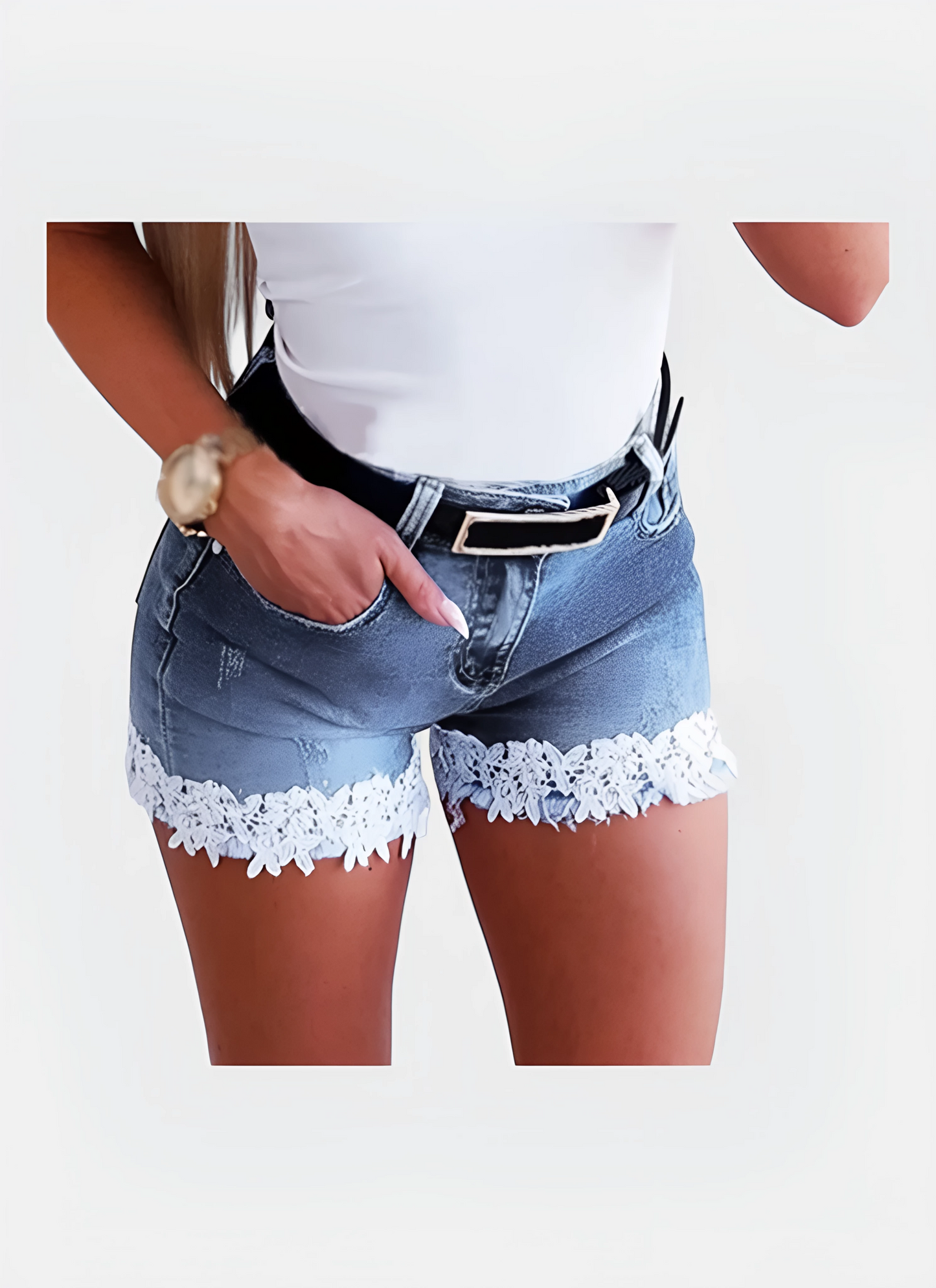 Saleni Stretch Denim Shorts