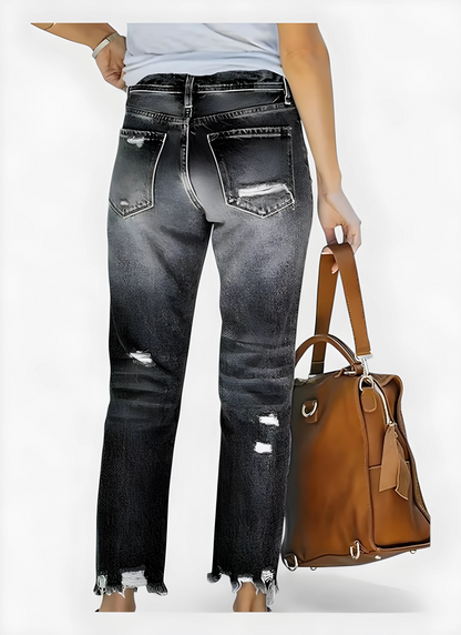 Saleni Cropped Ripped Jeans