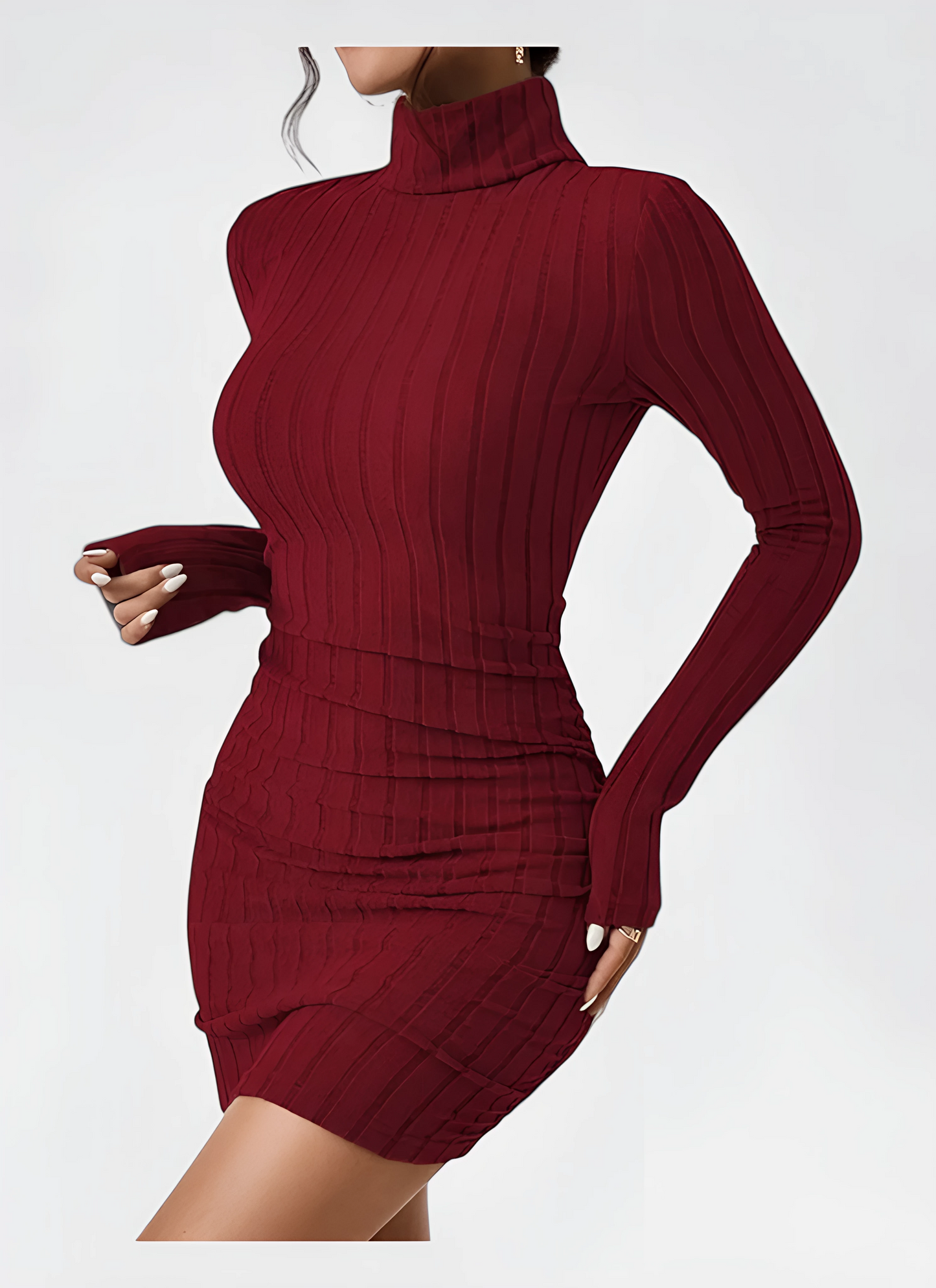 Evening Glow Turtleneck Dress