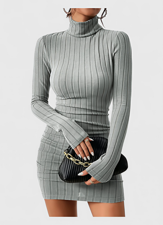Evening Glow Turtleneck Dress