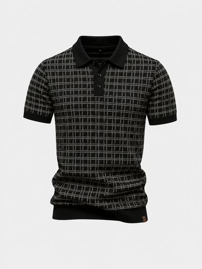 Classic Noir Knit Polo Shirt