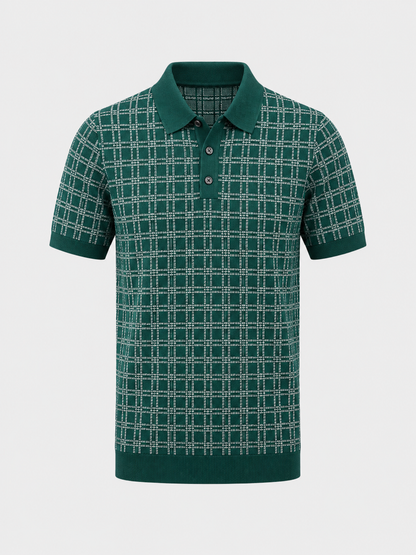 Classic Noir Knit Polo Shirt