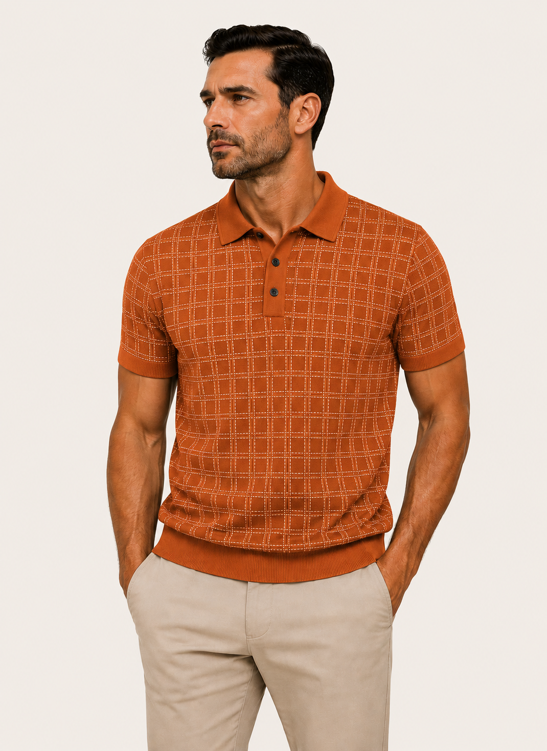 Classic Noir Knit Polo Shirt