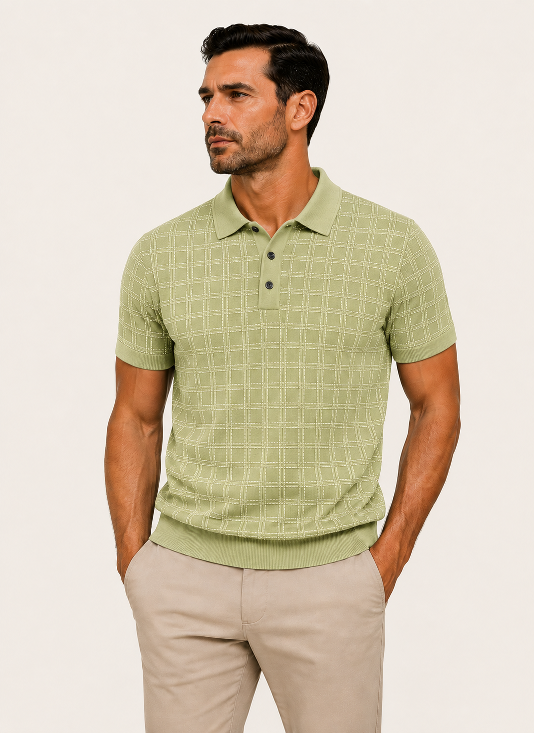 Classic Noir Knit Polo Shirt