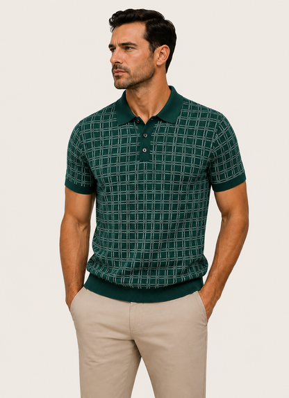 Classic Noir Knit Polo Shirt