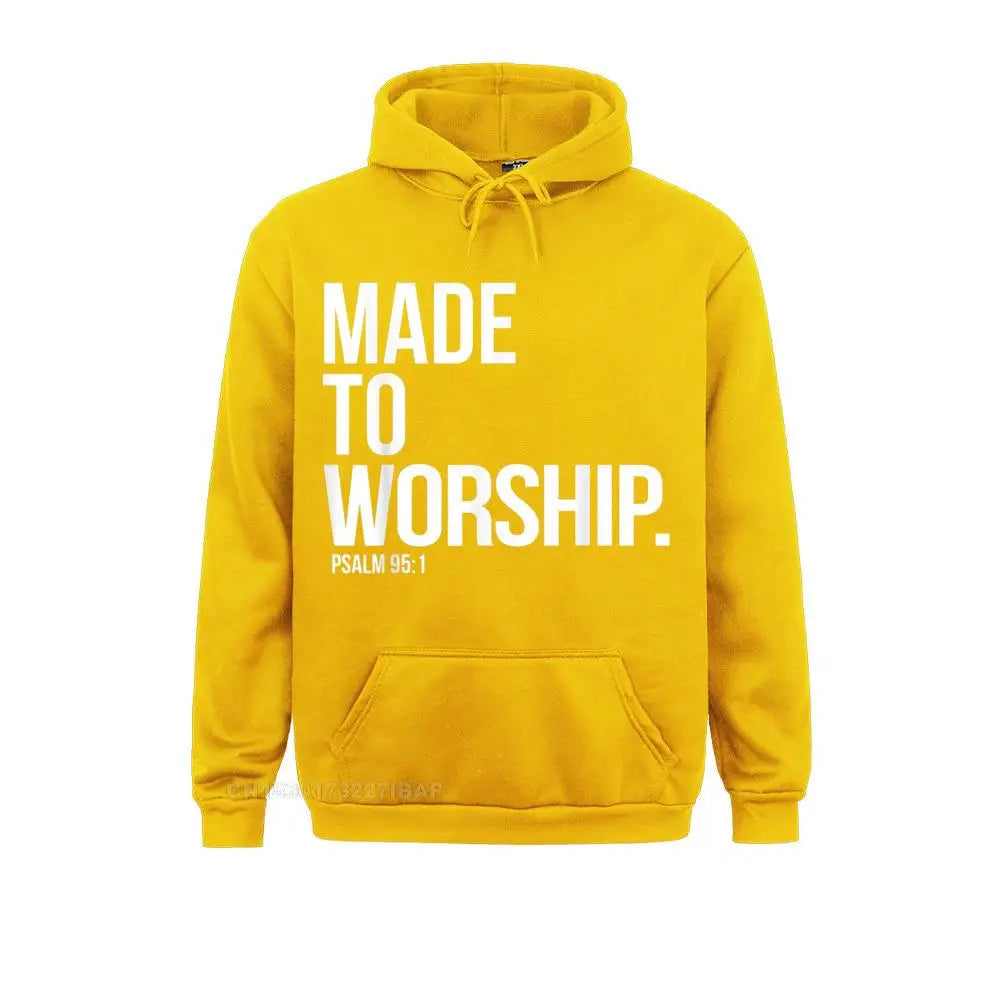 made to worship psalm 95 1 faith christian hoodie print