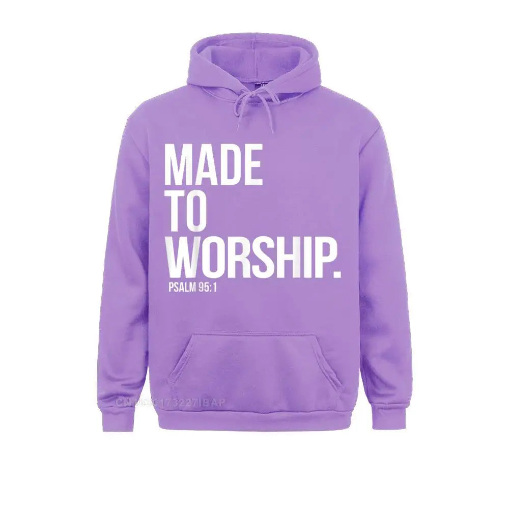 made to worship psalm 95 1 faith christian hoodie print