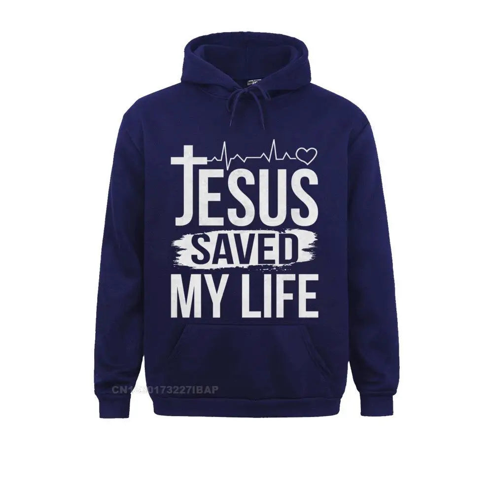 jesus saved my life christian hoddie print