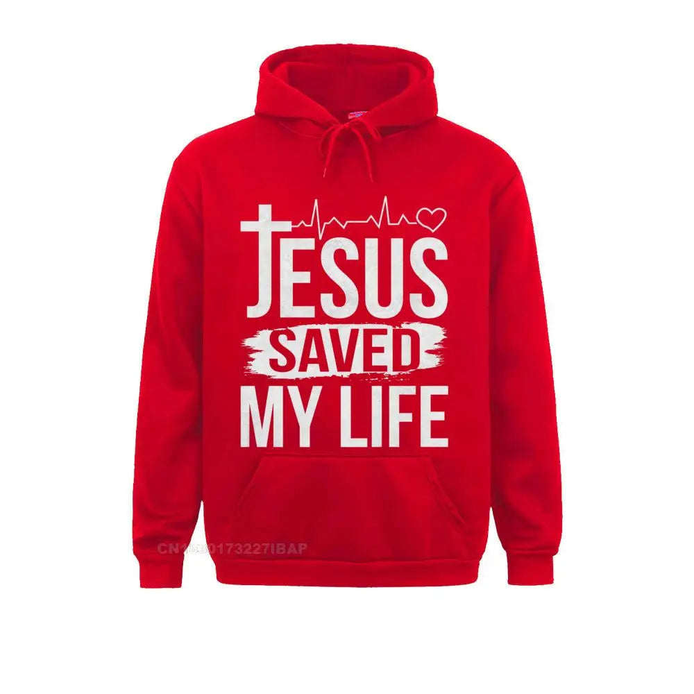 jesus saved my life christian hoddie print