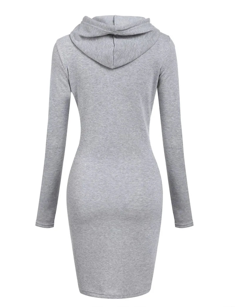 ladies dress autumn  hooded dresses hoodies