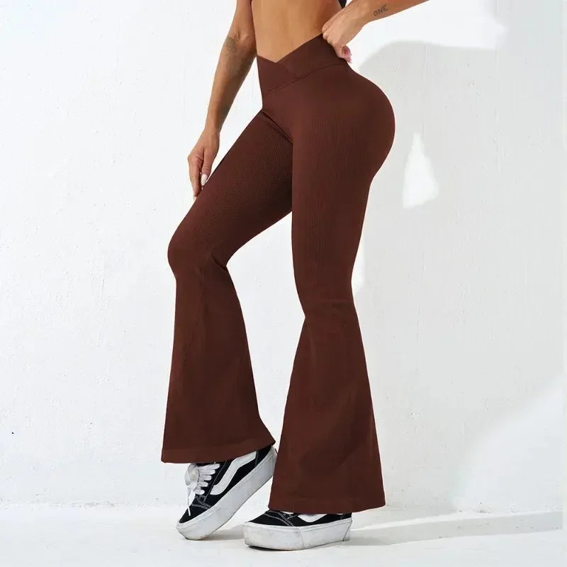 fitness women sexy slim flared yoga/gym pants