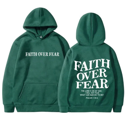 Faith Over Fear  Christian Hoddie Print