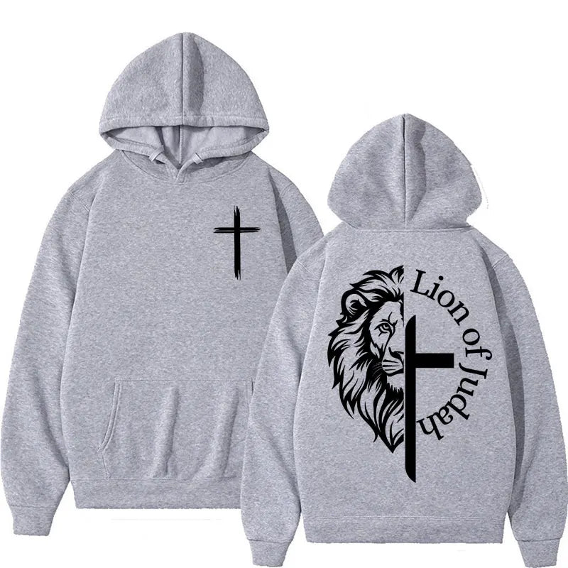 lion of judah aesthetic christian hoodie print