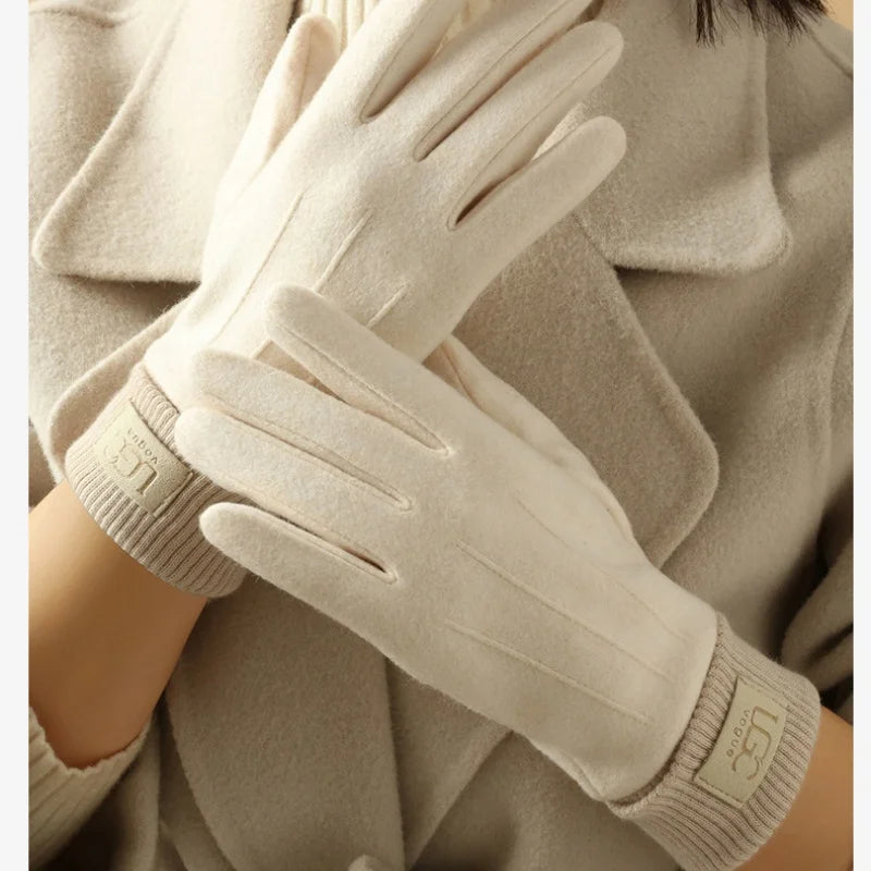 winter cashmere touch screen gloves