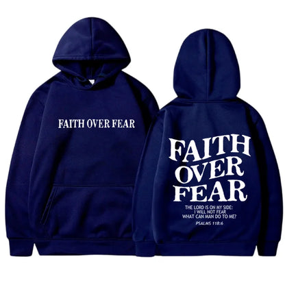 Faith Over Fear  Christian Hoddie Print