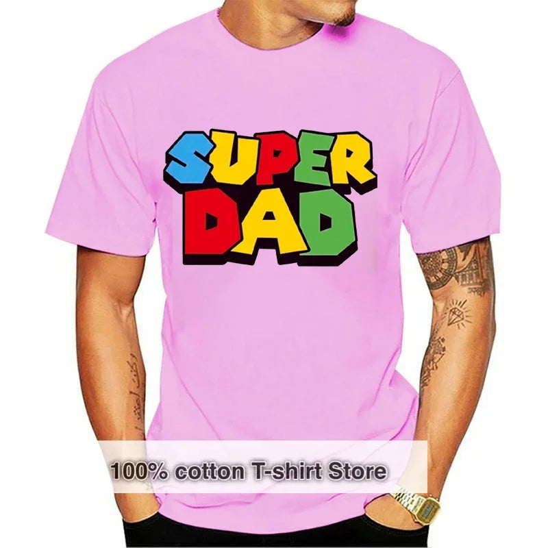 2024 new super dad summer cotton t-shirt super dad men's and women's t shirt father's day gift family couple outfit love shirt