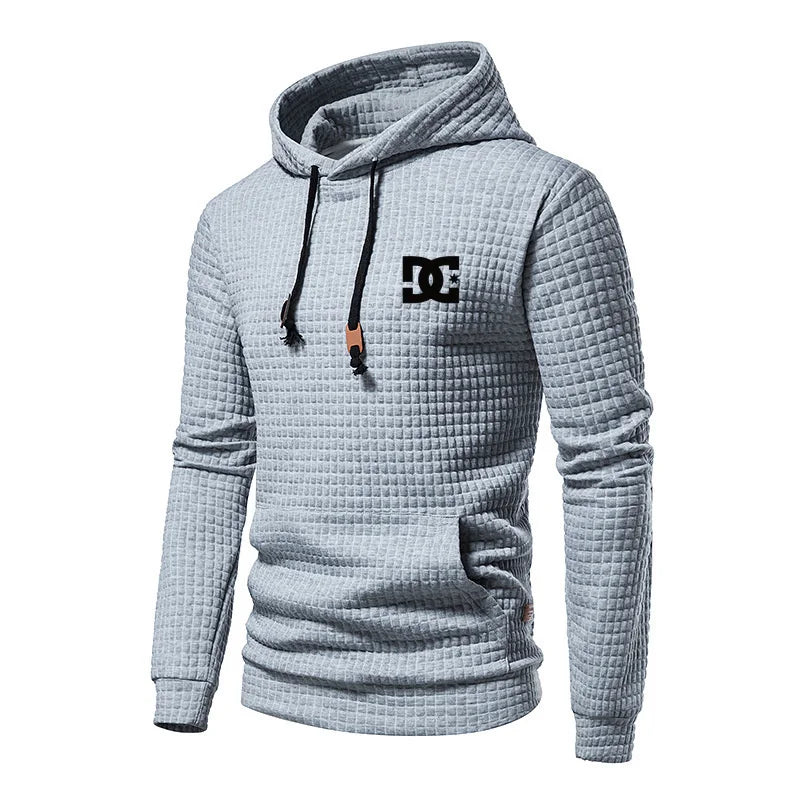 dc letter printed casual large pocket hoodie pullover