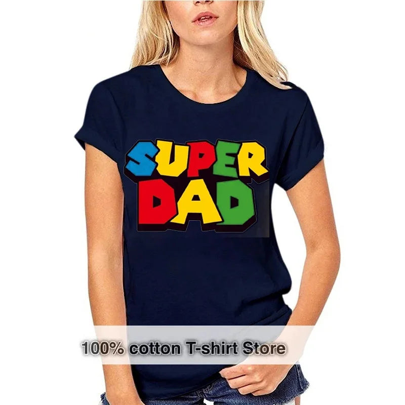 2024 new super dad summer cotton t-shirt super dad men's and women's t shirt father's day gift family couple outfit love shirt