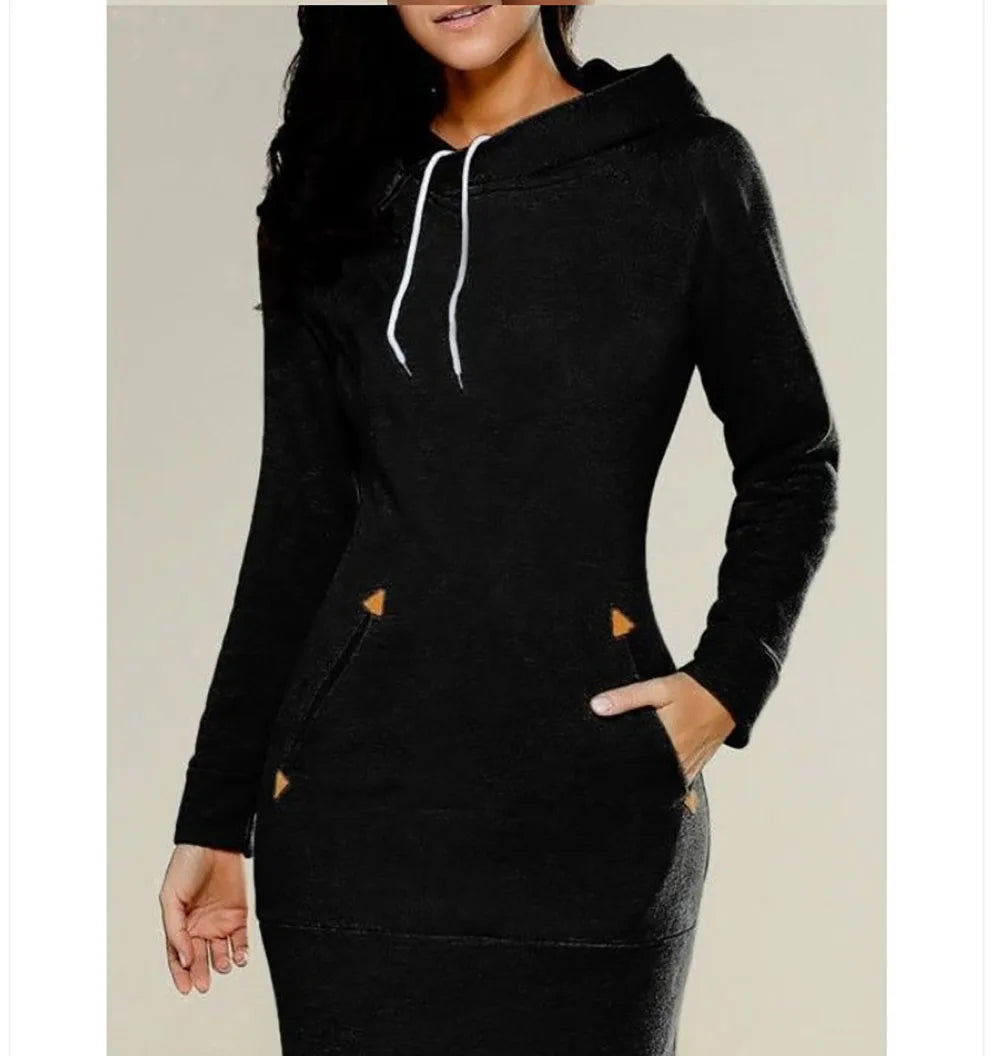 women's dresses hot selling hooded zipper pullover