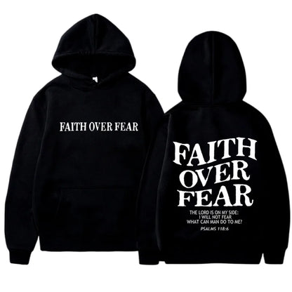 Faith Over Fear  Christian Hoddie Print