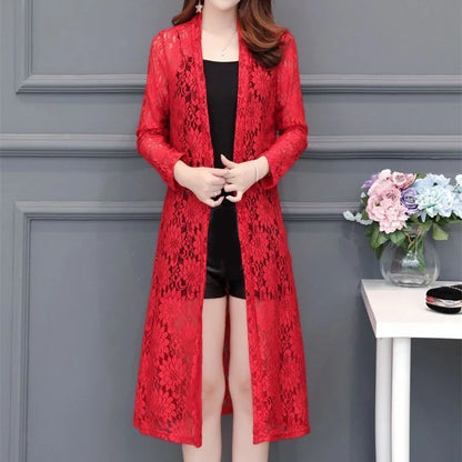 Women Lace Cardigan Mid-length Summer