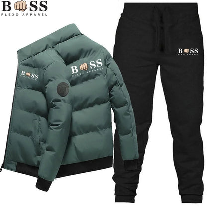 Fashion Warm Windproof Polyester Zipper Jacket and Pants