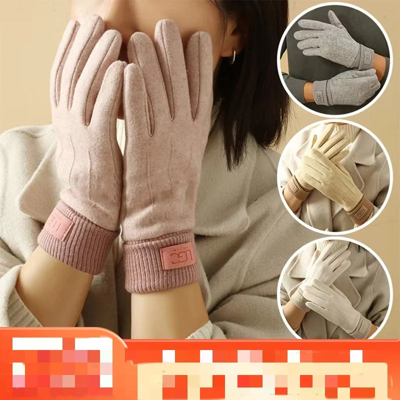 winter cashmere touch screen gloves