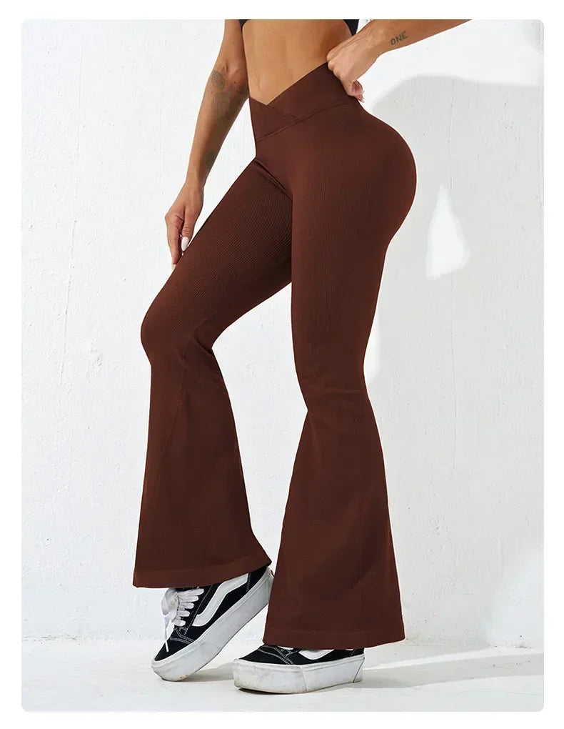 fitness women sexy slim flared yoga/gym pants