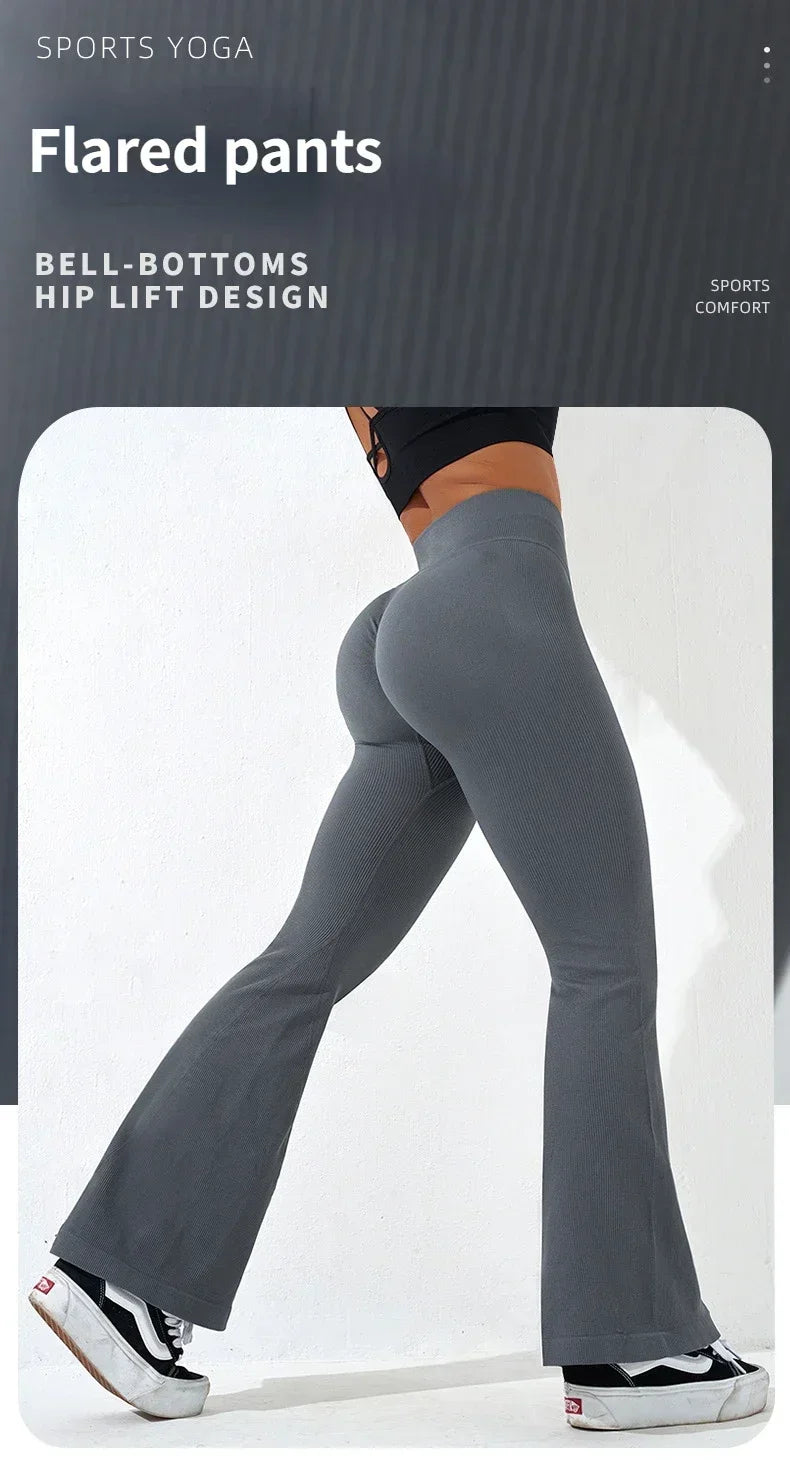 fitness women sexy slim flared yoga/gym pants