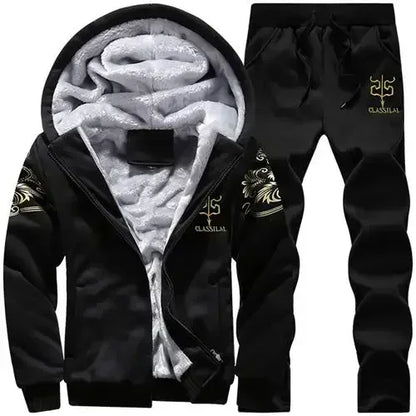 Winter Thick Sports Suit Tracksuit Hooded