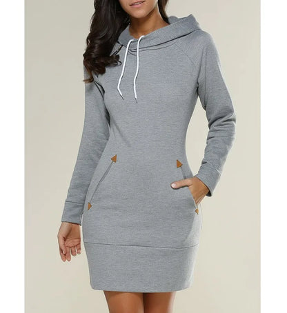 Women's Dresses hot selling hooded zipper pullover