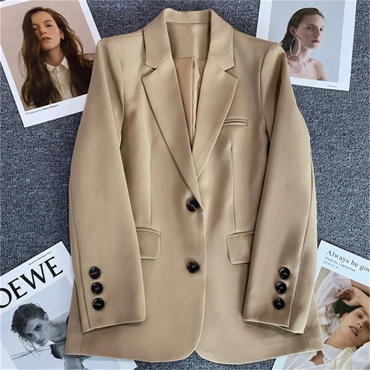 jacket in korean fashion small suit top brown suit