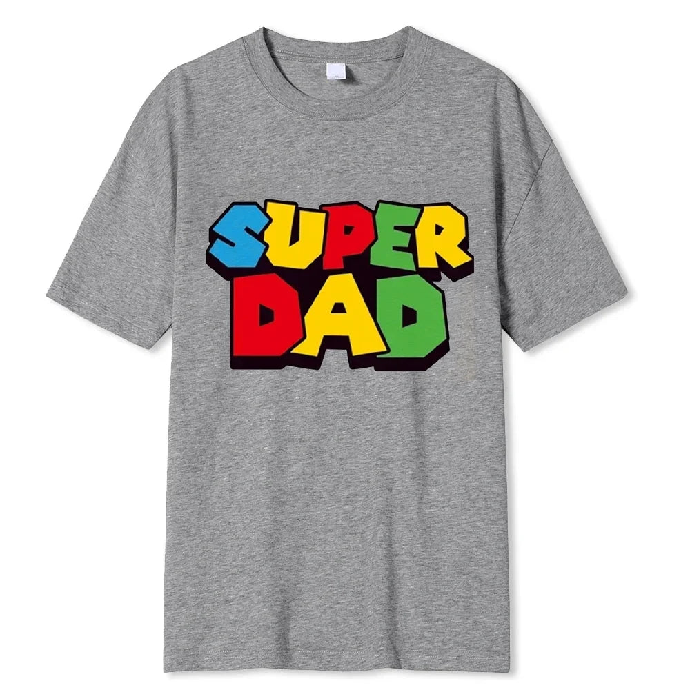 2024 new super dad summer cotton t-shirt super dad men's and women's t shirt father's day gift family couple outfit love shirt