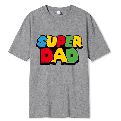 2024 New Super Dad Summer Cotton T-Shirt Super Dad Men's And Women's T Shirt Father's Day Gift Family Couple Outfit Love Shirt