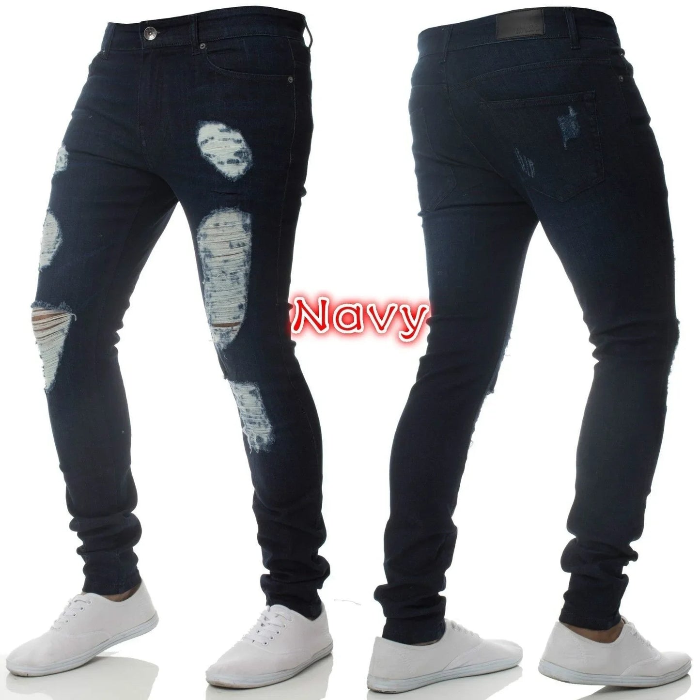 amazon hip hop slim fit ripped wide foot denim