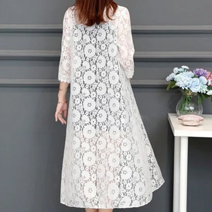 Women Lace Cardigan Mid-length Summer