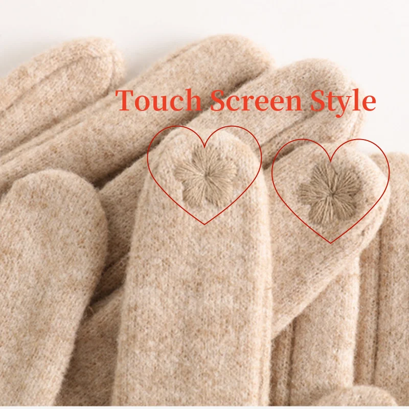 winter cashmere touch screen gloves