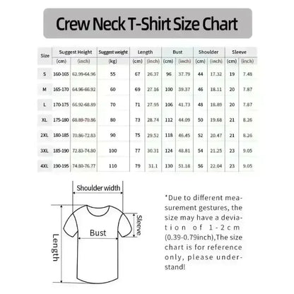 Personality Pattern Printed Cotton T-Shirt Man Fashion Couple Clothes Personalized Pattern Short Sleeve Crew Neck High Quality